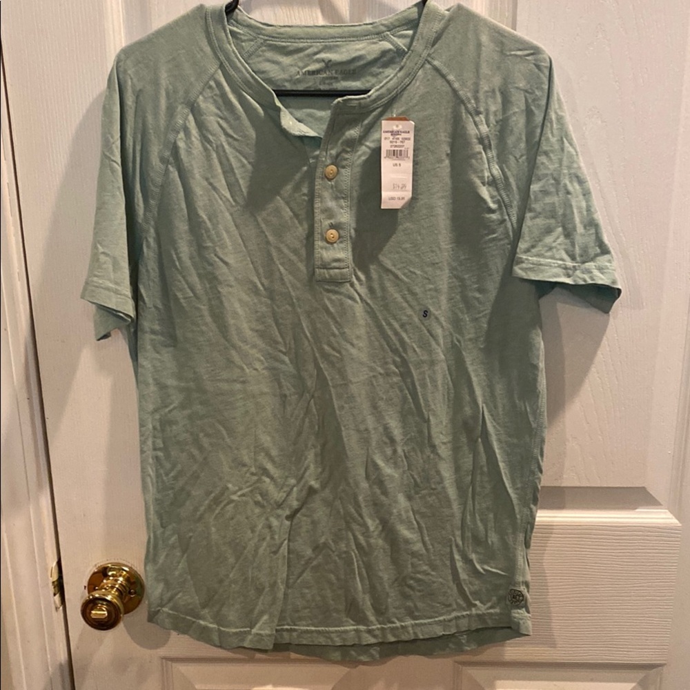 Men's Green Henley Shirt size S